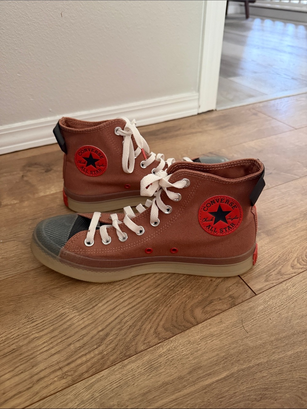 Converse High Top Sneakers - Rust Orange with Black Toe